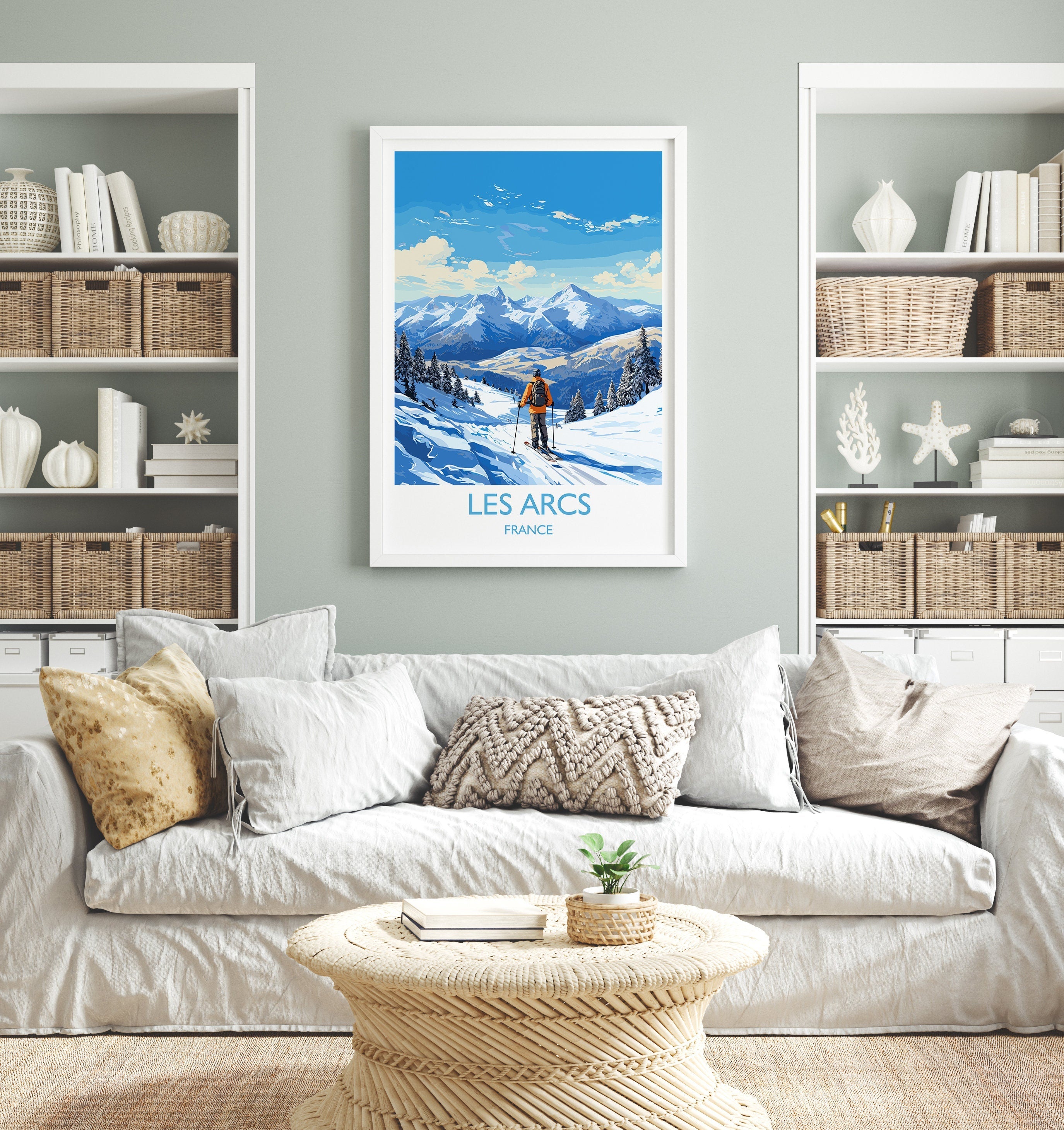 Les Arcs Wall Art Travel Poster, Travel Print of Les Arcs , Ski Poster, Les Arcs Art Gift, France Ski Art Travel Gift NQ Media Designs
