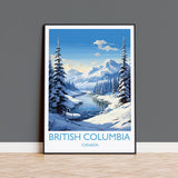 British Columbia Wall Art Travel Poster, Travel Print of British Columbia, British Columbia Art Lovers Gift, Canada Winter Art Travel Gift NQ Media Designs