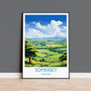 Somerset Print Wall Art, Travel Poster of Somerset, England, Somerset Art Lovers Gift, England Wall Art Print