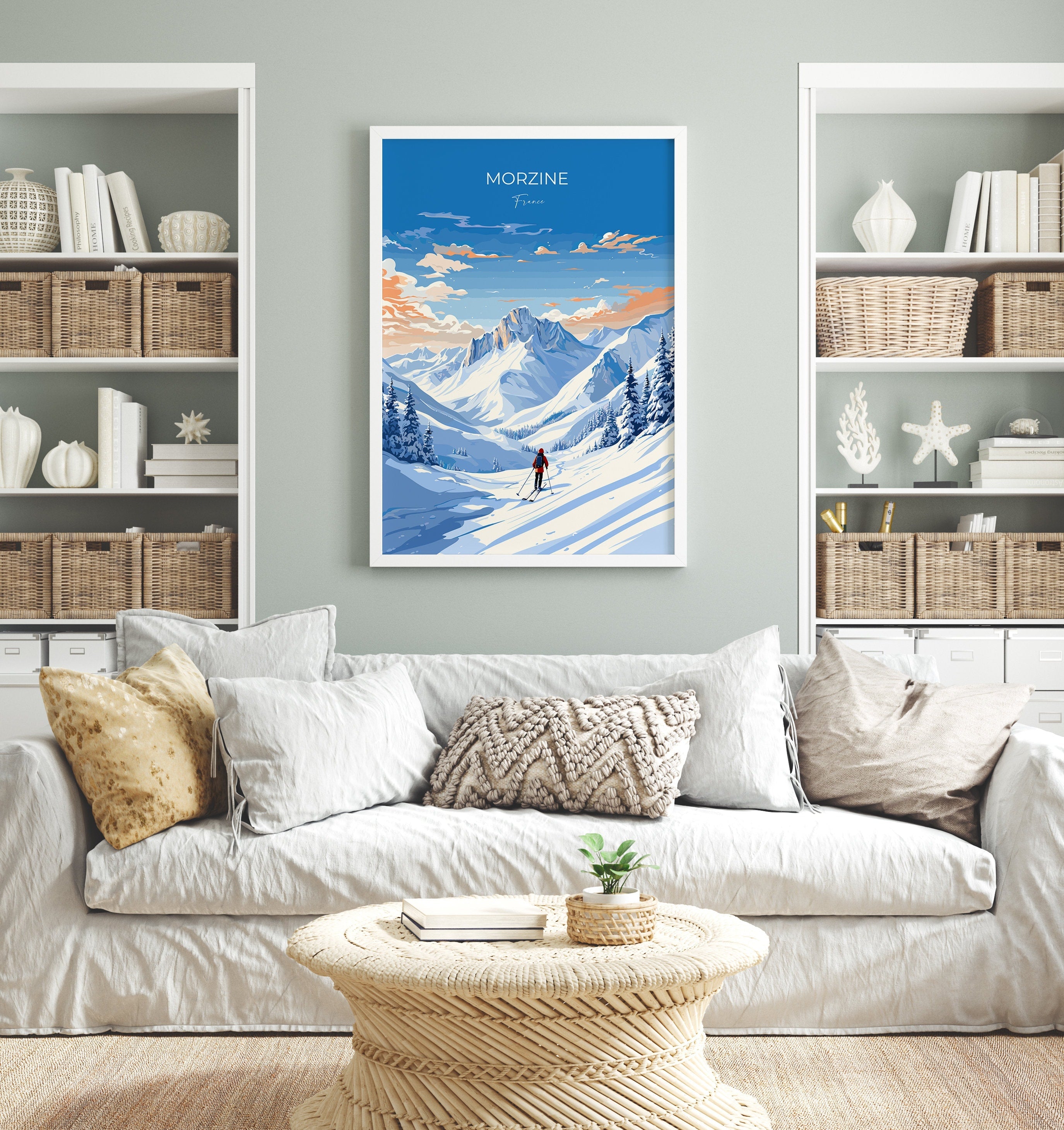 Morzine Wall Art Travel Poster, Travel Print of Morzine , Ski Poster, Morzine Art Gift, France Ski Art Travel Gift NQ Media Designs