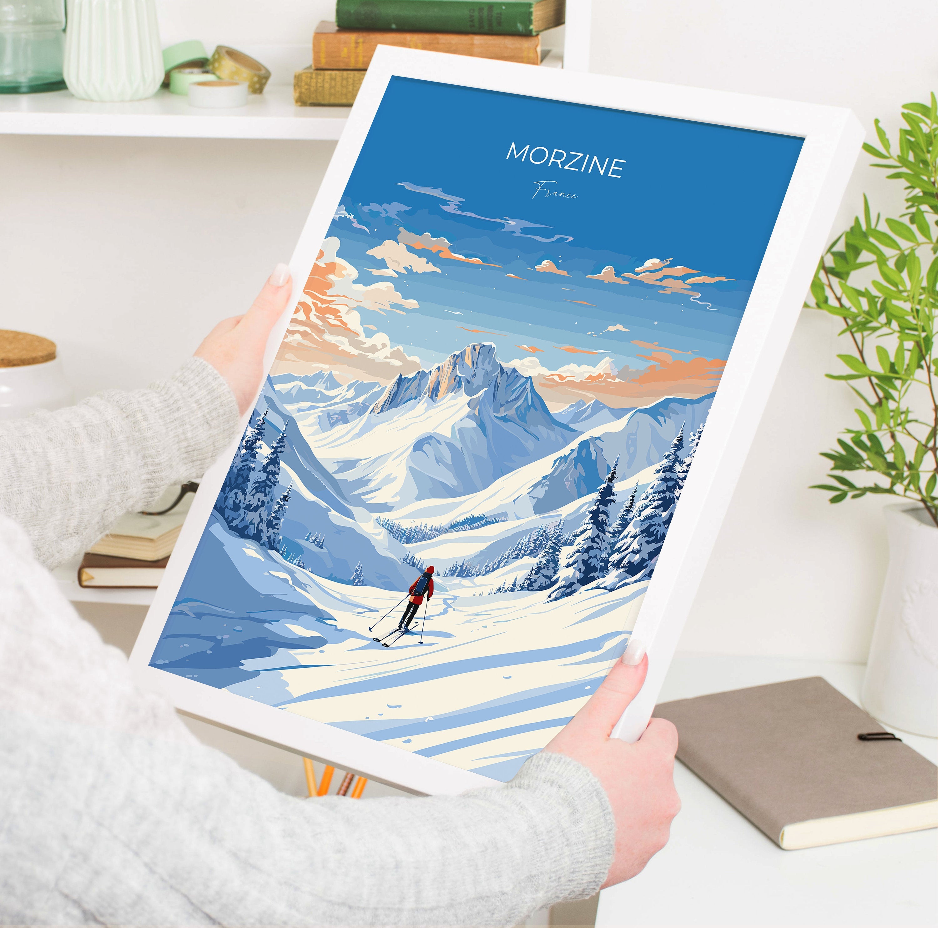 Morzine Wall Art Travel Poster, Travel Print of Morzine , Ski Poster, Morzine Art Gift, France Ski Art Travel Gift NQ Media Designs