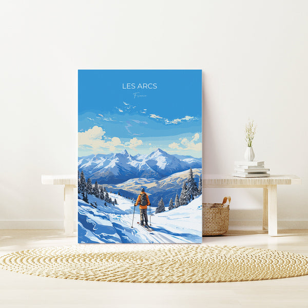 Les Arcs Wall Art Travel Poster, Travel Print of Les Arcs , Ski Poster, Les Arcs Art Gift, France Ski Art Travel Gift