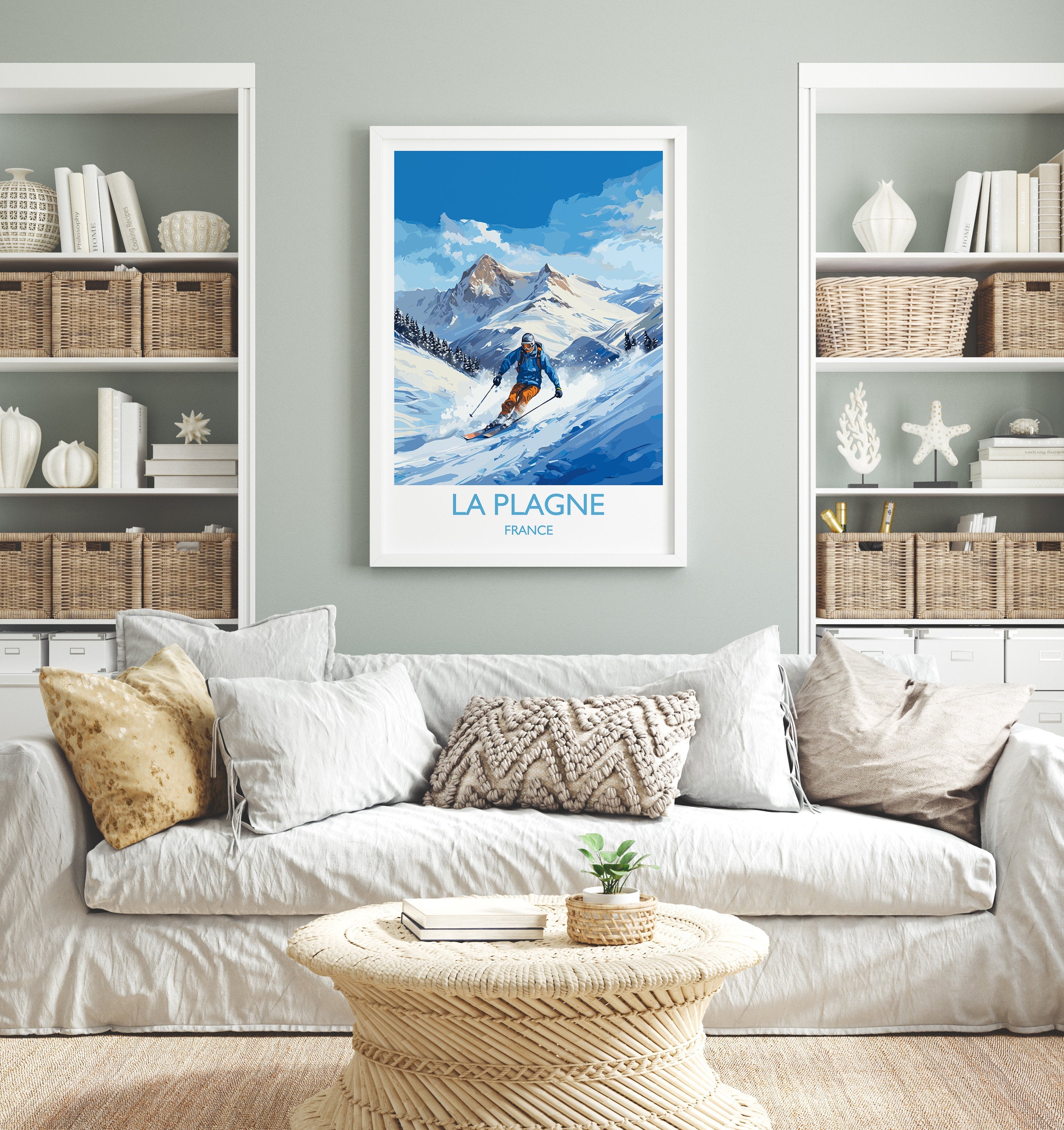 La Plagne Wall Art Travel Poster, Travel Print of La Plagne, Ski Poster, La Plagne Art Gift, France Ski Art Travel Gift NQ Media Designs