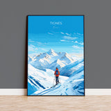 Tignes Wall Art Travel Poster, Travel Print of Tignes, Ski Poster, Tignes Art Gift, France Ski Art Travel Gift NQ Media Designs