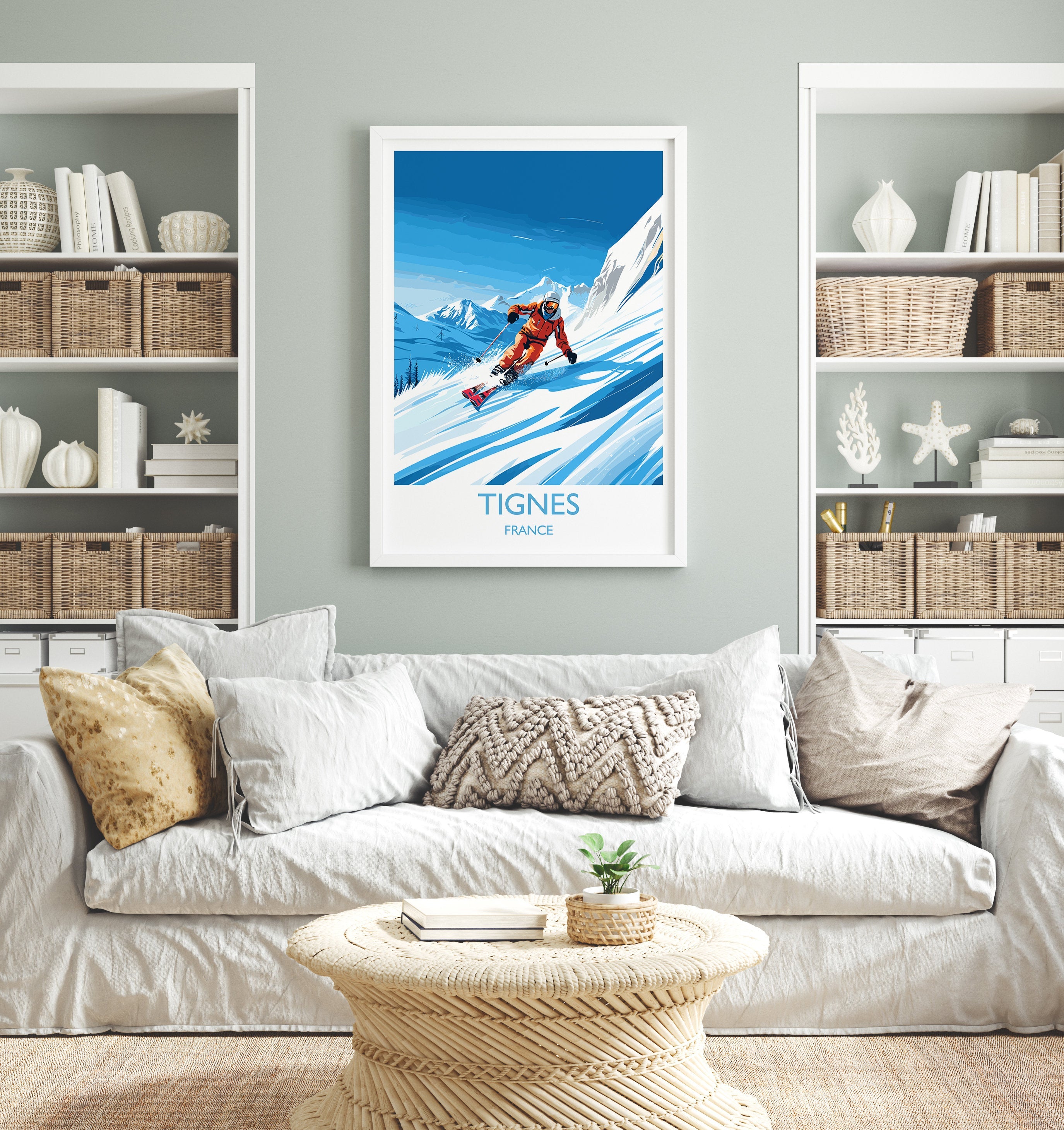 Tignes Wall Art Travel Poster, Travel Print of Tignes, Ski Poster, Tignes Art Gift, France Ski Art Travel Gift NQ Media Designs