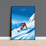 Tignes Wall Art Travel Poster, Travel Print of Tignes, Ski Poster, Tignes Art Gift, France Ski Art Travel Gift NQ Media Designs