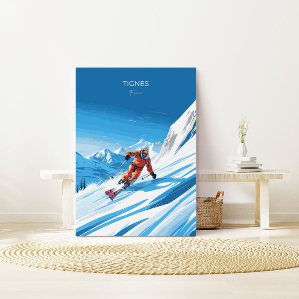 Tignes Wall Art Travel Poster, Travel Print of Tignes, Ski Poster, Tignes Art Gift, France Ski Art Travel Gift