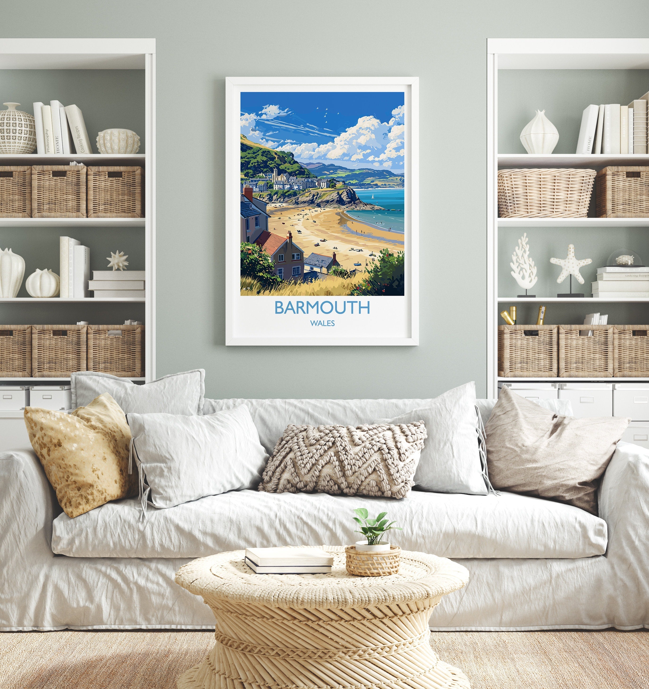 Barmouth Travel Print Wall Art, Barmouth Travel Poster, Wales, Welsh Art, Barmouth Gift, Wall Art Print NQ Media Designs