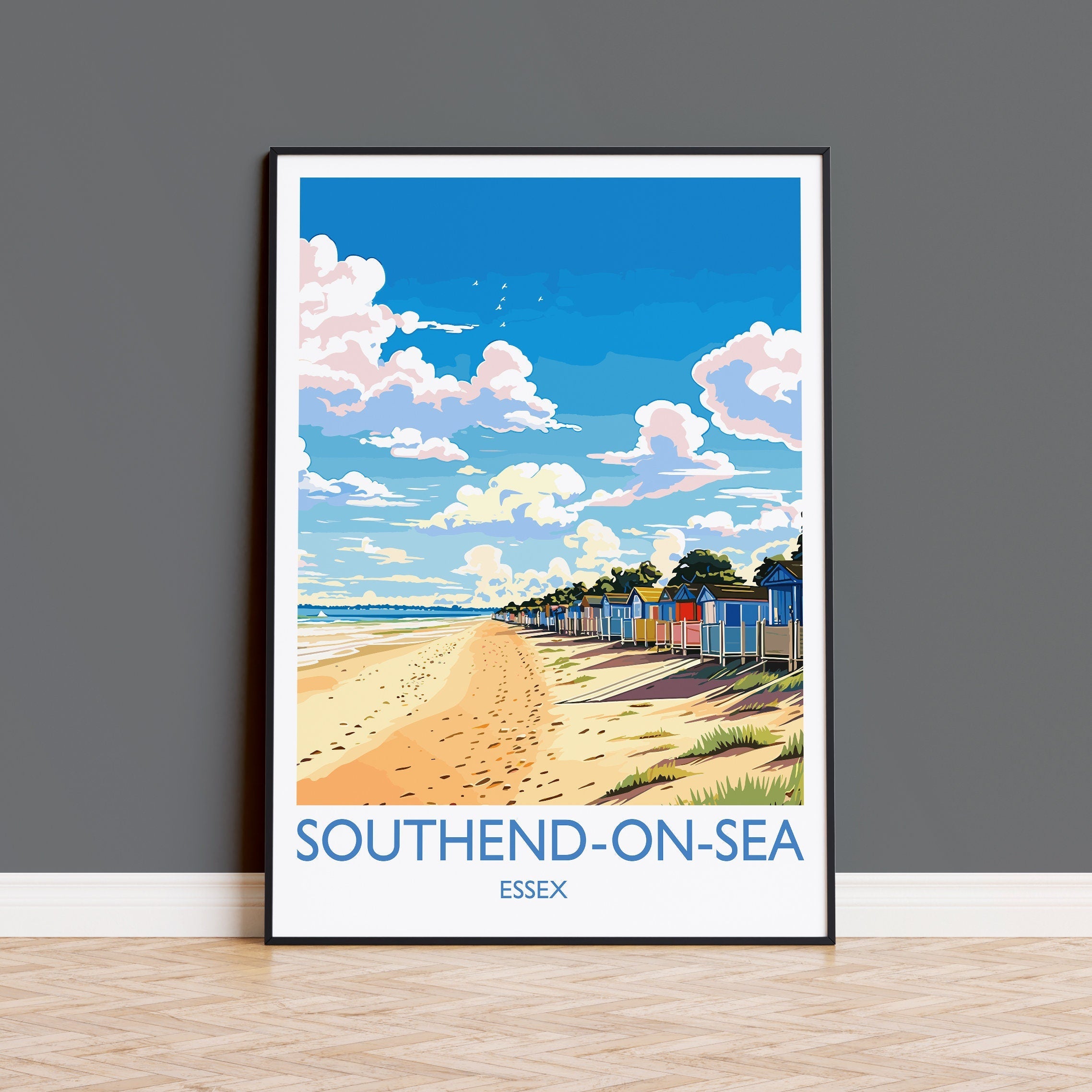 Southend on Sea Travel Print Wall Art, Southend on Sea Travel Poster, Essex, English Coastal Art, Southend Gift, Wall Art Print NQ Media Designs