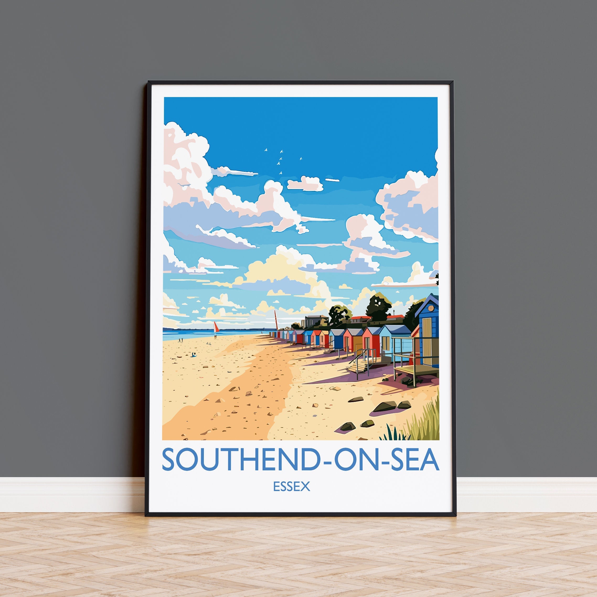 Southend on Sea Travel Poster Wall Art, Southend on Sea Travel Print, Essex, English Coastal Art, Southend Gift, Wall Art Print NQ Media Designs