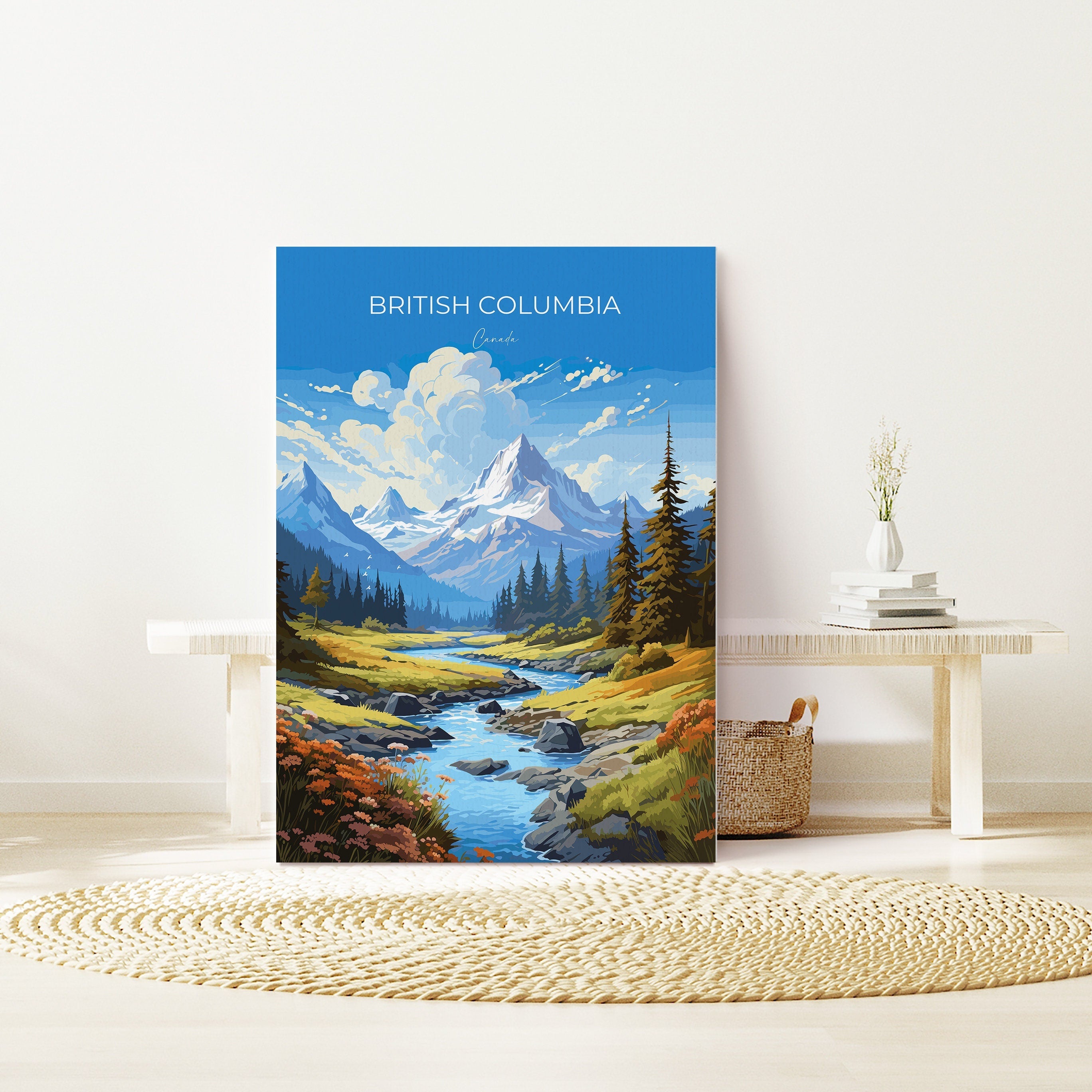 British Columbia Wall Art Travel Poster, Travel Print of British Columbia, British Columbia Art Lovers Gift, Canada Art Travel Gift NQ Media Designs
