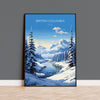 British Columbia Wall Art Travel Poster, Travel Print of British Columbia, British Columbia Art Lovers Gift, Canada Winter Art Travel Gift NQ Media Designs