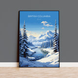 British Columbia Wall Art Travel Poster, Travel Print of British Columbia, British Columbia Art Lovers Gift, Canada Winter Art Travel Gift NQ Media Designs