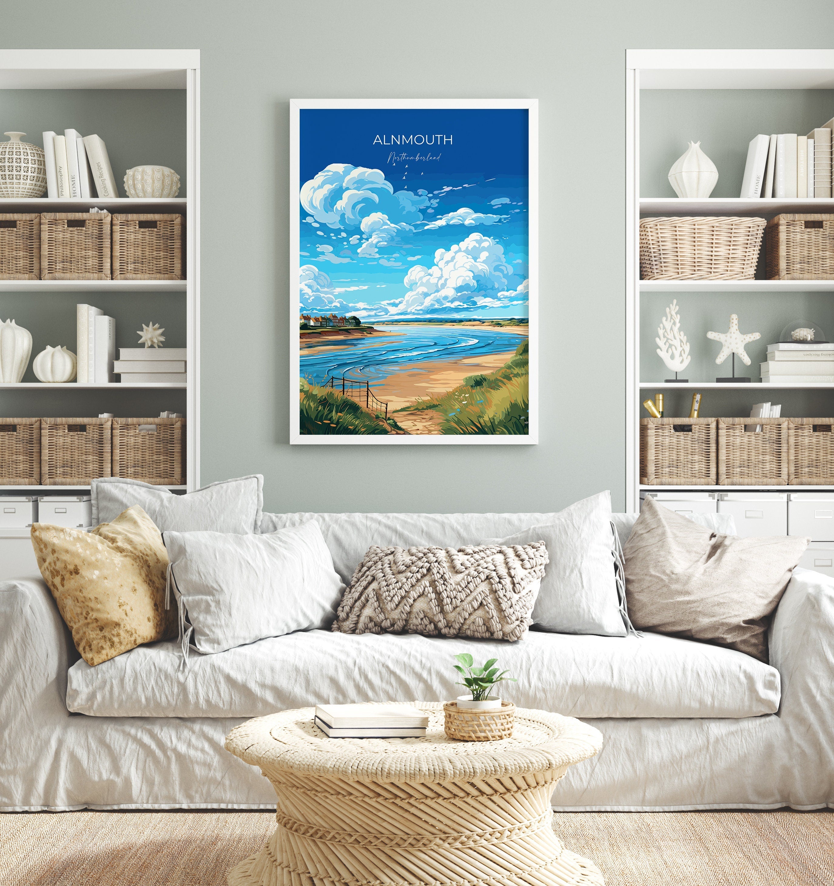 Alnmouth Travel Print Wall Art, Travel Poster of Alnmouth, Northumberland Art Gift, England, Alnmouth Art Lovers Gift NQ Media Designs
