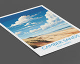 Camber Sands Travel Poster Wall Art, Camber Sands Travel Print, East Sussex, English Coastal Art, Camber Sands Gift, Wall Art Print NQ Media Designs