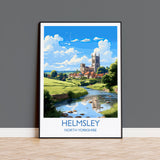 Helmsley Travel Print, Travel Poster of Helmsley, Yorkshire Gift, England, North Yorkshire Art, Helmsley Gift, Wall Art Lovers Print NQ Media Designs