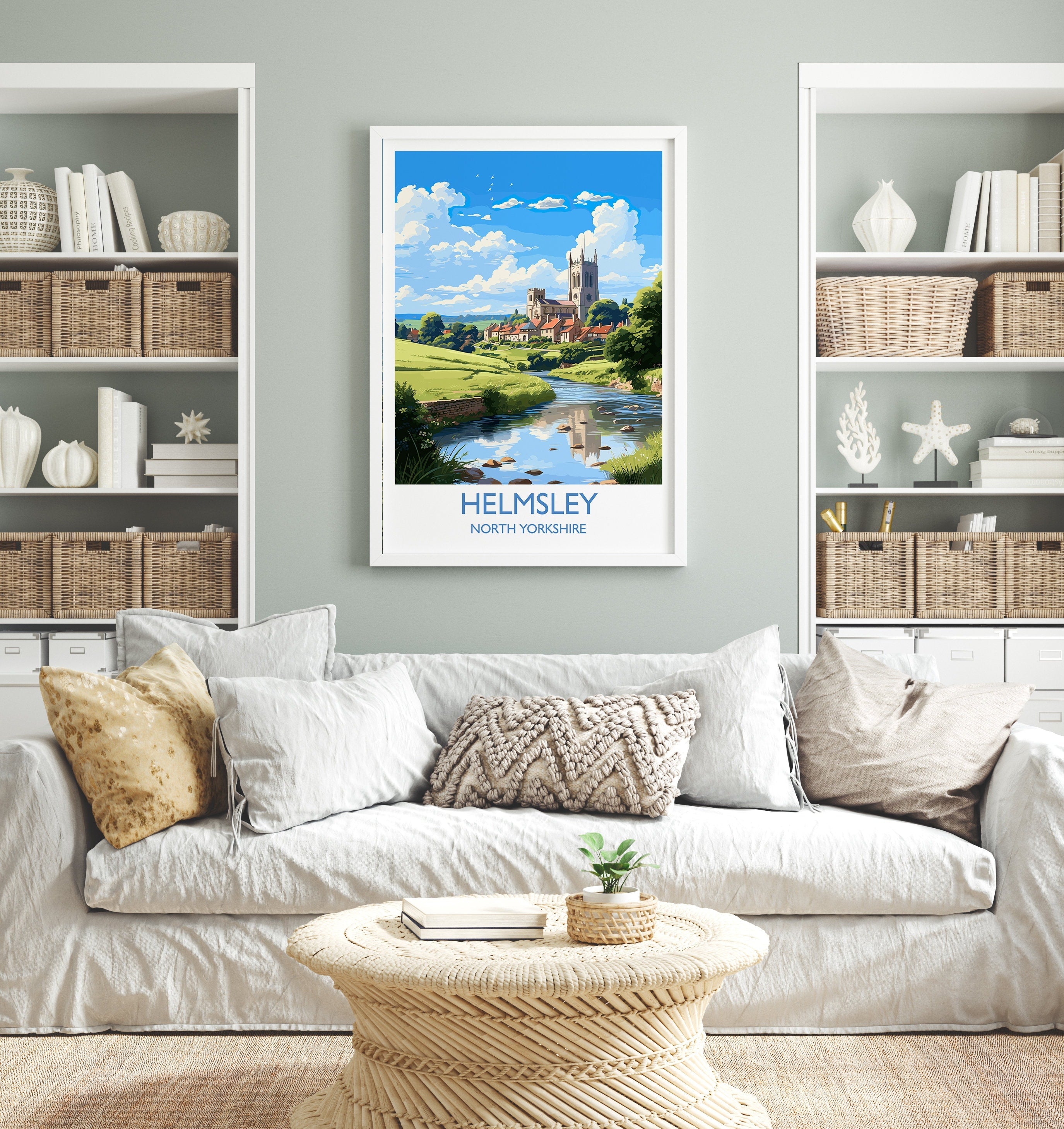 Helmsley Travel Print, Travel Poster of Helmsley, Yorkshire Gift, England, North Yorkshire Art, Helmsley Gift, Wall Art Lovers Print NQ Media Designs