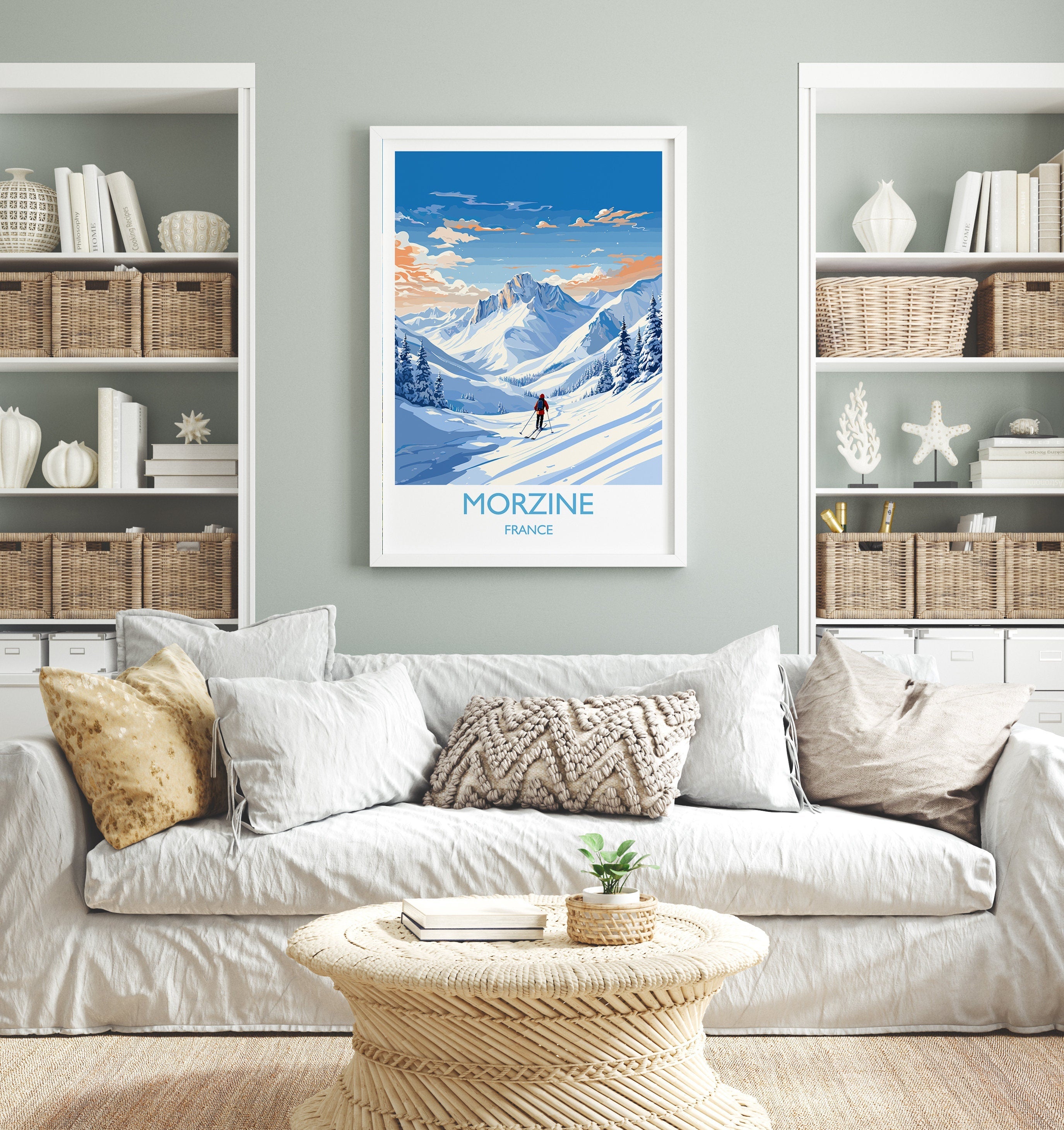 Morzine Wall Art Travel Poster, Travel Print of Morzine , Ski Poster, Morzine Art Gift, France Ski Art Travel Gift NQ Media Designs