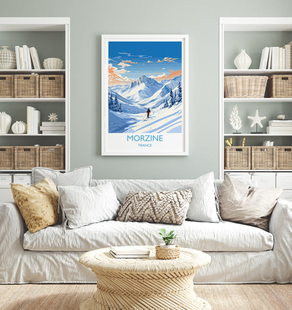 Morzine Wall Art Travel Poster, Travel Print of Morzine , Ski Poster, Morzine Art Gift, France Ski Art Travel Gift