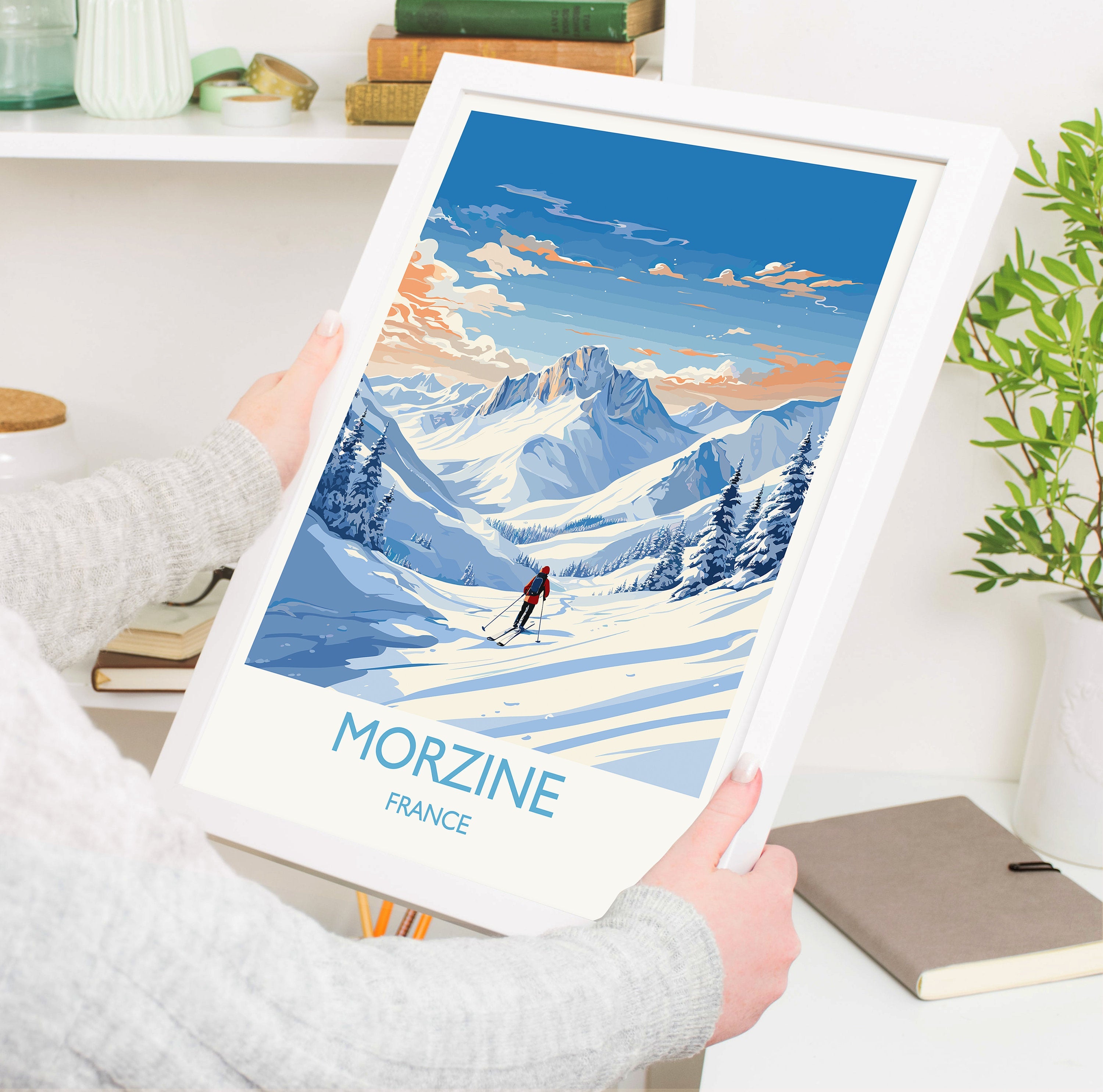Morzine Wall Art Travel Poster, Travel Print of Morzine , Ski Poster, Morzine Art Gift, France Ski Art Travel Gift NQ Media Designs