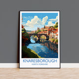 Knaresborough Travel Print, Travel Poster of Knaresborough, North Yorkshire Gift, England, Knaresborough Art Lovers Gift, Wall Art Print NQ Media Designs