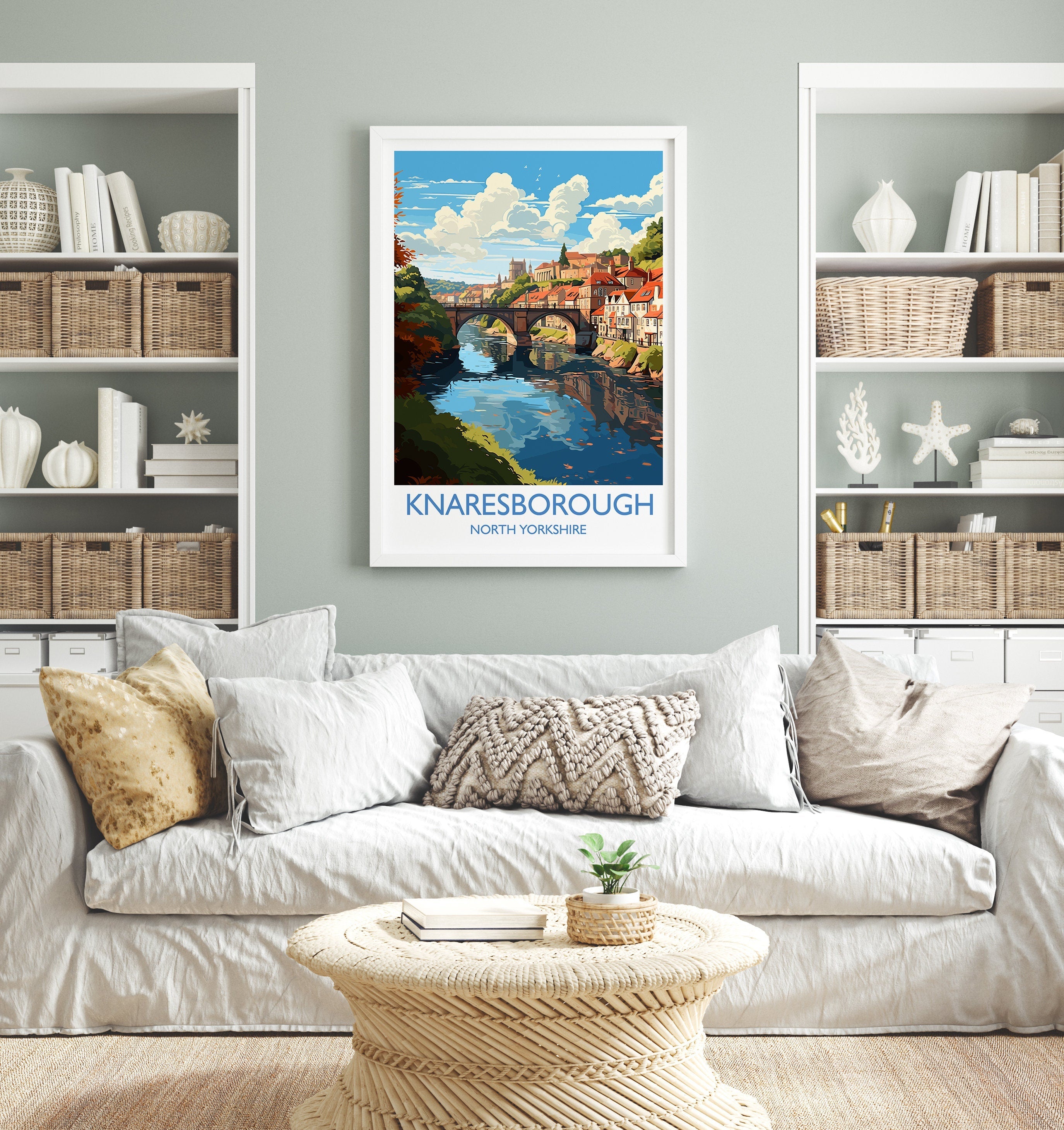 Knaresborough Travel Print, Travel Poster of Knaresborough, North Yorkshire Gift, England, Knaresborough Art Lovers Gift, Wall Art Print NQ Media Designs