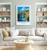 Knaresborough Travel Poster, Travel Print of Knaresborough, North Yorkshire Gift, England, Knaresborough Art Lovers Gift, Wall Art Print NQ Media Designs