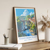 Knaresborough Travel Poster, Travel Print of Knaresborough, North Yorkshire Gift, England, Knaresborough Art Lovers Gift, Wall Art Print