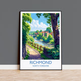 Richmond Travel Poster, Travel Print of Richmond, North Yorkshire Gift, England, Richmond Art Lovers Gift, Wall Art Print NQ Media Designs