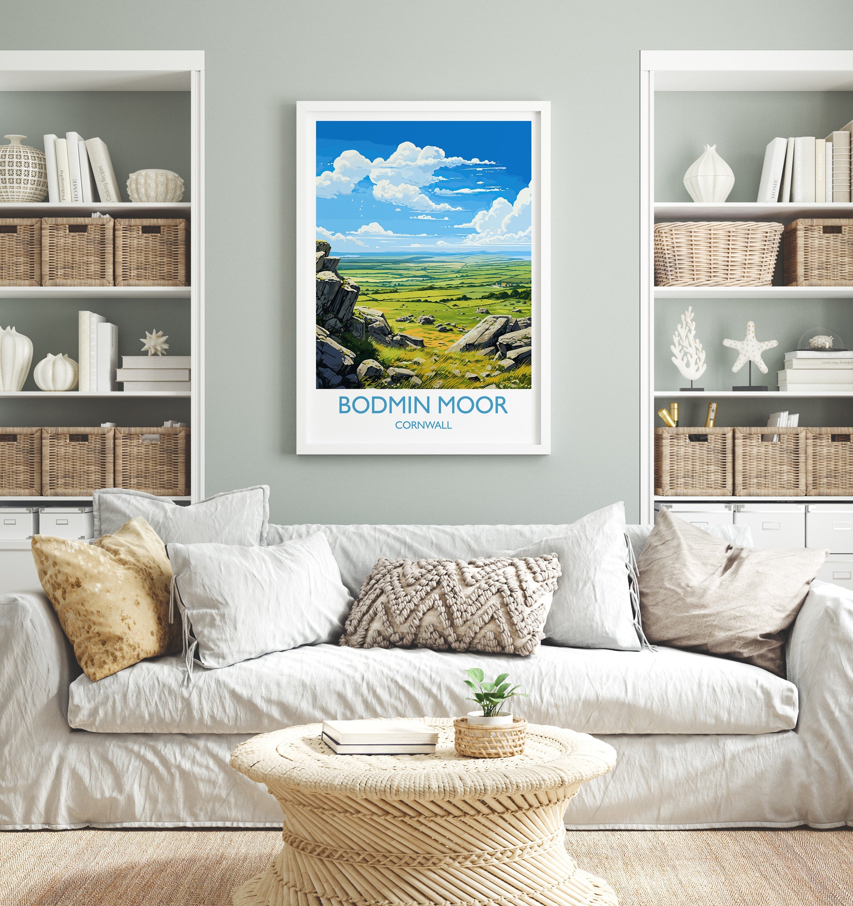 Bodmin Moor Travel Poster, Travel Print of Bodmin Moor, England, Cornwall Art, Bodmin Moor Gift, Wall Art Print NQ Media Designs