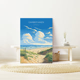 Camber Sands Travel Poster Wall Art, Camber Sands Travel Print, East Sussex, English Coastal Art, Camber Sands Gift, Wall Art Print NQ Media Designs
