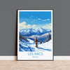 Les Arcs Wall Art Travel Poster, Travel Print of Les Arcs , Ski Poster, Les Arcs Art Gift, France Ski Art Travel Gift NQ Media Designs