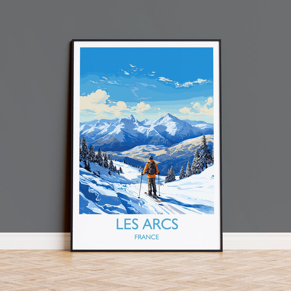 Les Arcs Wall Art Travel Poster, Travel Print of Les Arcs , Ski Poster, Les Arcs Art Gift, France Ski Art Travel Gift