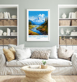 British Columbia Wall Art Travel Poster, Travel Print of British Columbia, British Columbia Art Lovers Gift, Canada Art Travel Gift NQ Media Designs