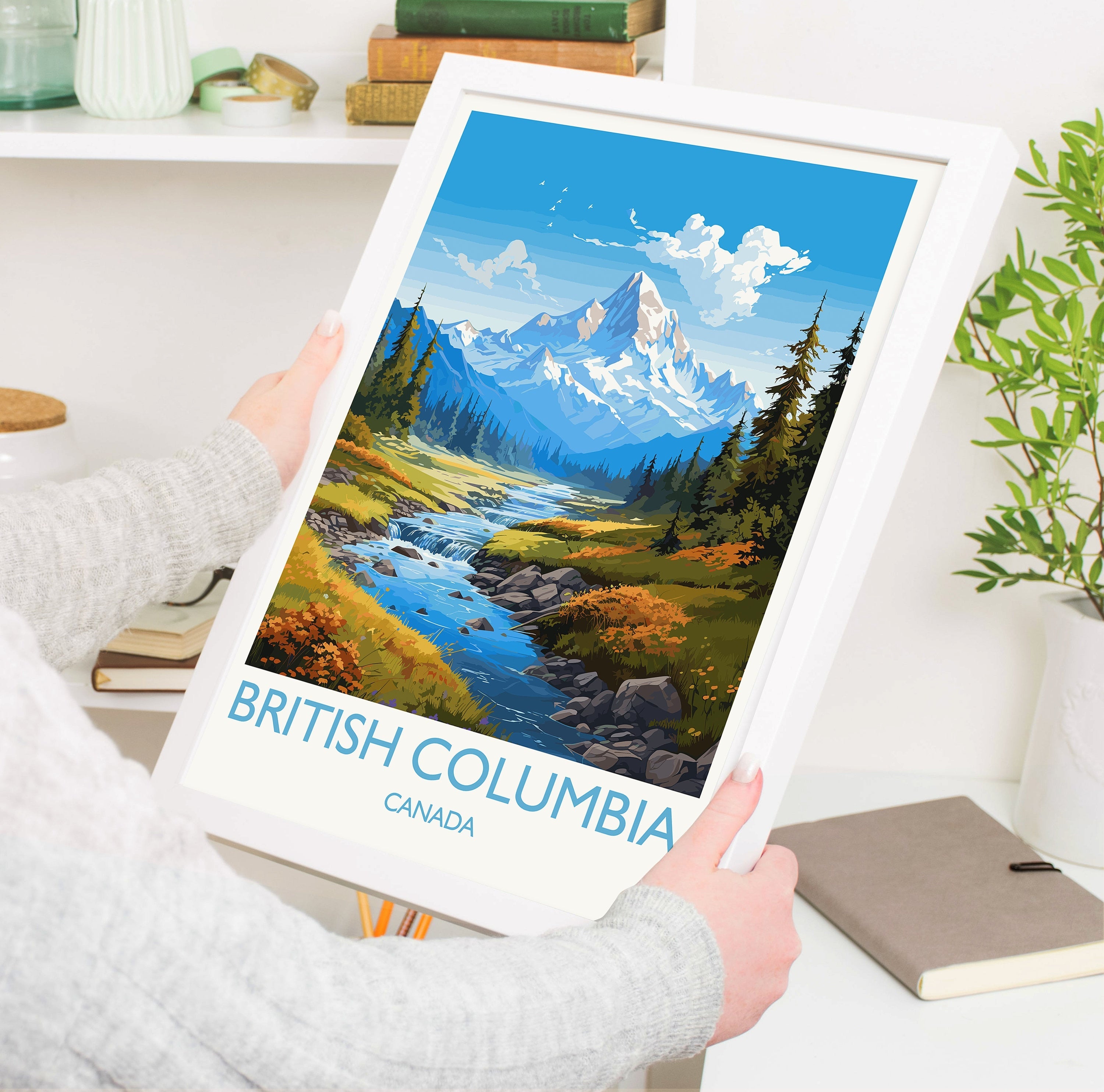 British Columbia Wall Art Travel Poster, Travel Print of British Columbia, British Columbia Art Lovers Gift, Canada Art Travel Gift NQ Media Designs