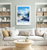 British Columbia Wall Art Travel Poster, Travel Print of British Columbia, British Columbia Art Lovers Gift, Canada Winter Art Travel Gift NQ Media Designs