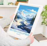 British Columbia Wall Art Travel Poster, Travel Print of British Columbia, British Columbia Art Lovers Gift, Canada Winter Art Travel Gift NQ Media Designs
