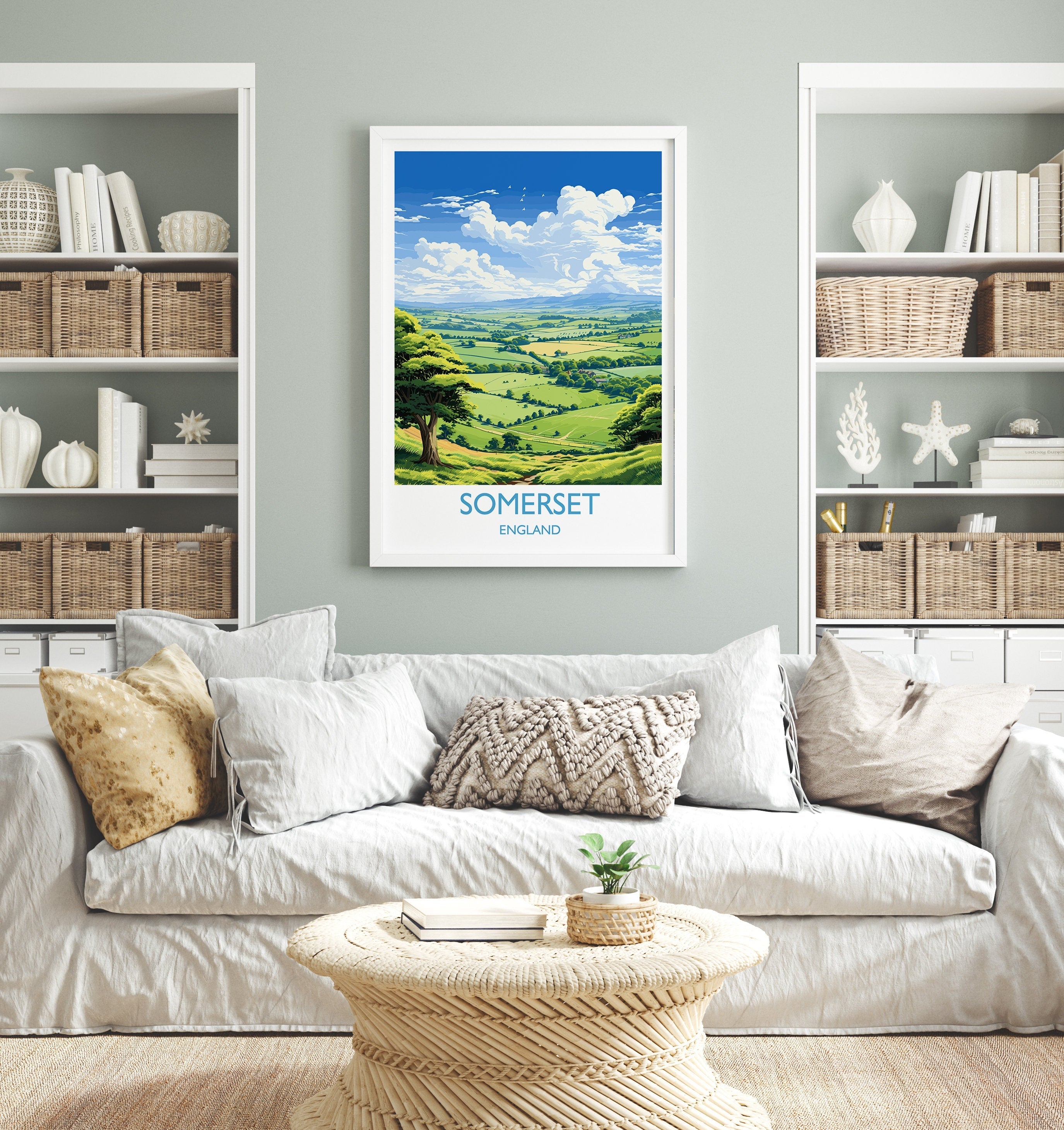 Somerset Print Wall Art, Travel Poster of Somerset, England, Somerset Art Lovers Gift, England Wall Art Print NQ Media Designs