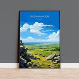 Bodmin Moor Travel Poster, Travel Print of Bodmin Moor, England, Cornwall Art Lovers Gift, Bodmin Moor Gift, Wall Art Print NQ Media Designs