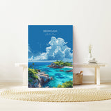 Bermuda Poster Wall Art, Travel Print of Bermuda, Atlantic Ocean, Bermuda Art Lovers Gift, Bermuda Canvas Wall Art NQ Media Designs
