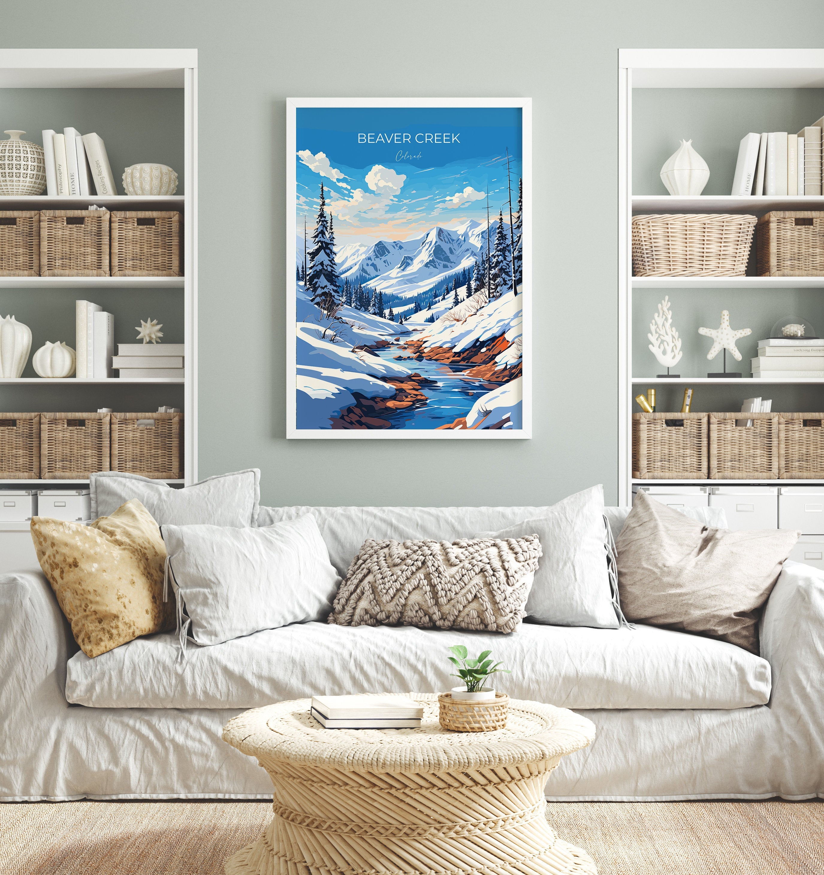 Beaver Creek Travel Poster Wall Art, Travel Print of Beaver Creek, Colorado, USA, Beaver Creek Art Lovers Gift NQ Media Designs
