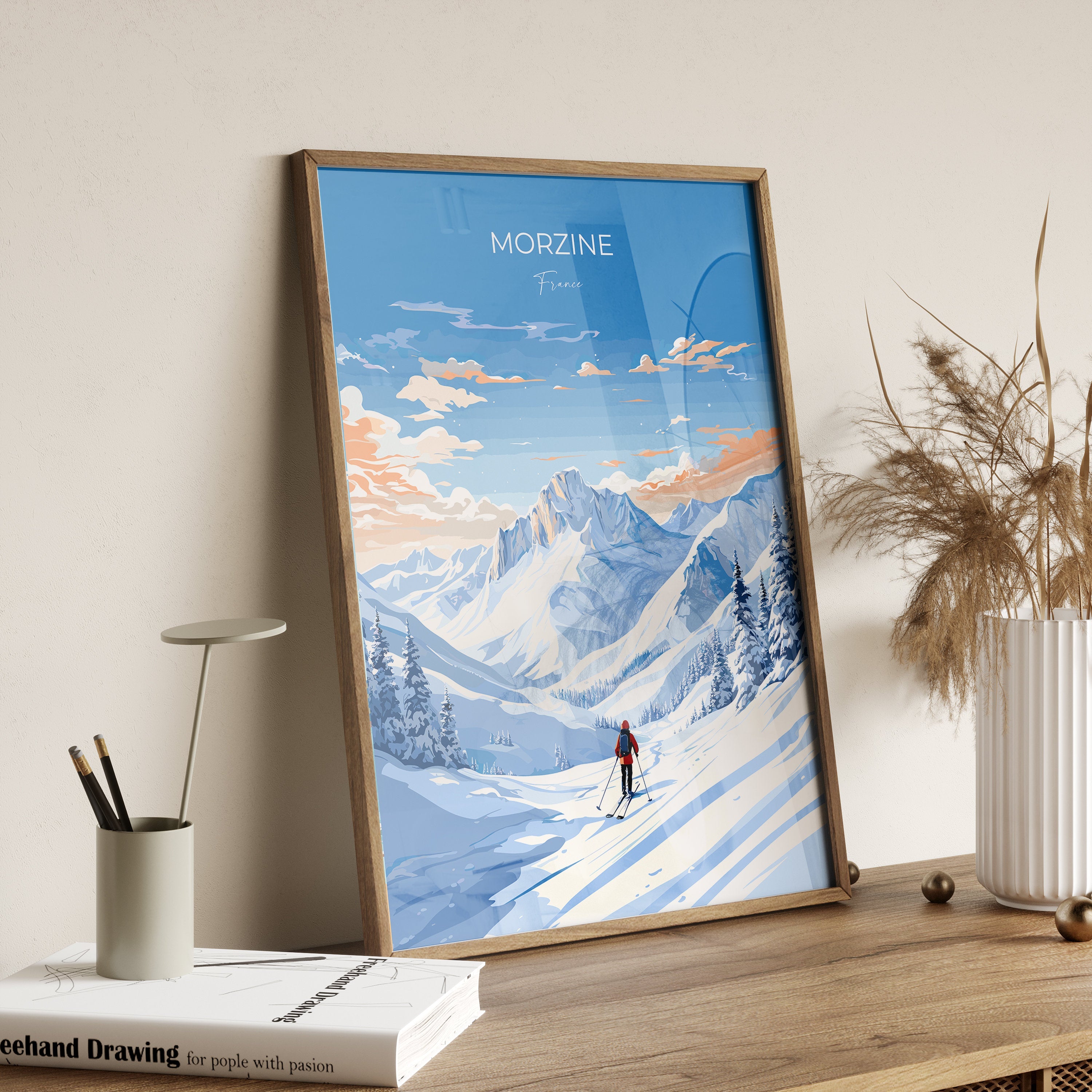 Morzine Wall Art Travel Poster, Travel Print of Morzine , Ski Poster, Morzine Art Gift, France Ski Art Travel Gift NQ Media Designs