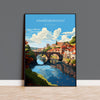 Knaresborough Travel Print, Travel Poster of Knaresborough, North Yorkshire Gift, England, Knaresborough Art Lovers Gift, Wall Art Print NQ Media Designs