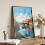 Knaresborough Travel Print, Travel Poster of Knaresborough, North Yorkshire Gift, England, Knaresborough Art Lovers Gift, Wall Art Print NQ Media Designs