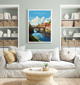 Knaresborough Travel Print, Travel Poster of Knaresborough, North Yorkshire Gift, England, Knaresborough Art Lovers Gift, Wall Art Print NQ Media Designs