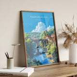 Knaresborough Travel Poster Wall Art, Travel Print of Knaresborough, North Yorkshire Gift, England, Knaresborough Art Lovers Gift NQ Media Designs
