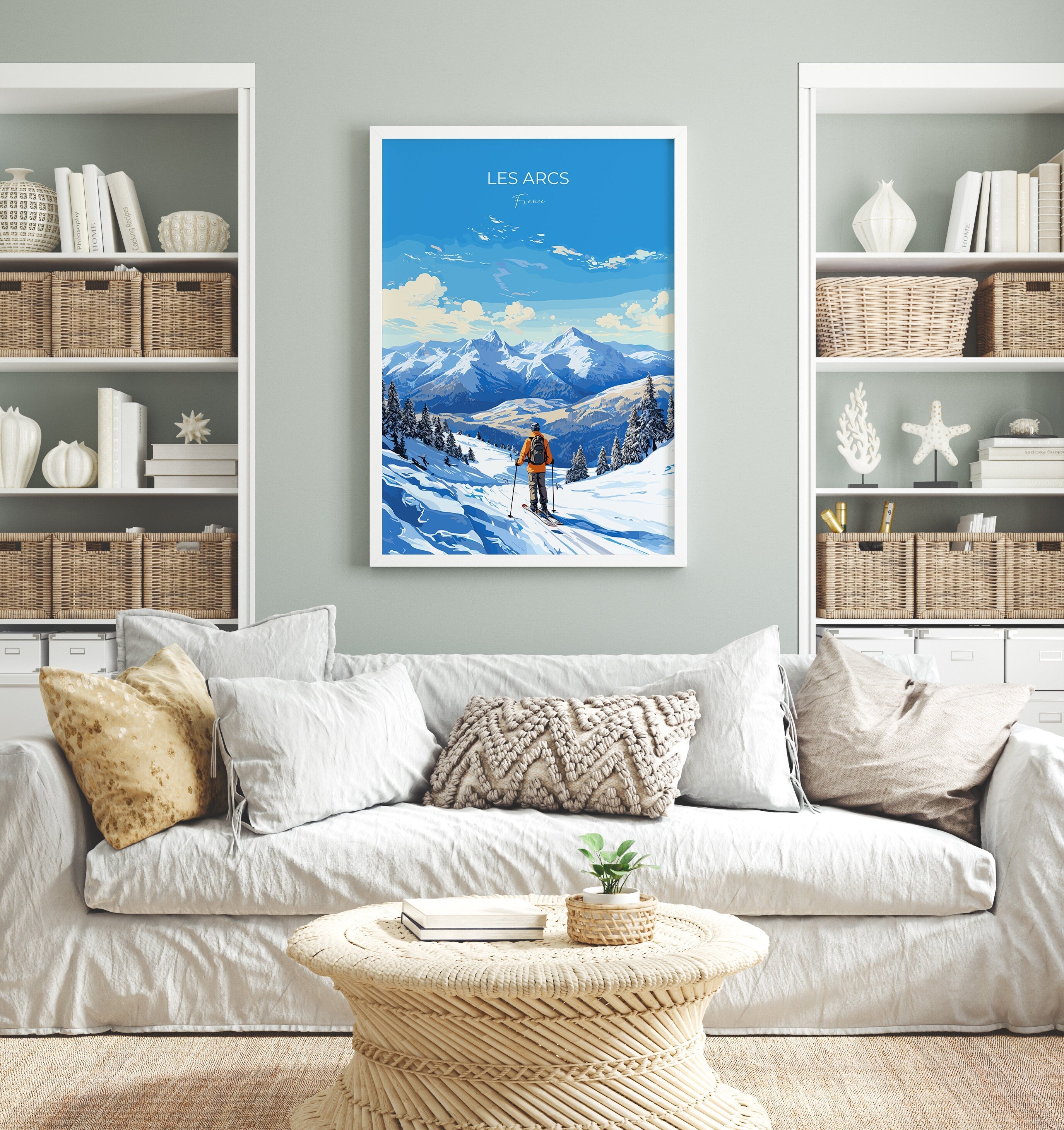 Les Arcs Wall Art Travel Poster, Travel Print of Les Arcs , Ski Poster, Les Arcs Art Gift, France Ski Art Travel Gift NQ Media Designs