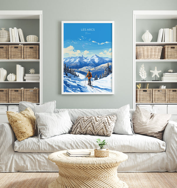 Les Arcs Wall Art Travel Poster, Travel Print of Les Arcs , Ski Poster, Les Arcs Art Gift, France Ski Art Travel Gift