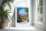 Shaftesbury Travel Print Wall Art, Travel Poster of Shaftesbury, England, Dorset Coast Art Lovers Gift, Dorset Wall Decor NQ Media Designs
