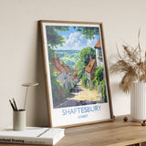 Shaftesbury Travel Poster Wall Art, Travel Print of Shaftesbury, England, Dorset Coast Art Lovers Gift, Shaftesbury Wall Decor NQ Media Designs